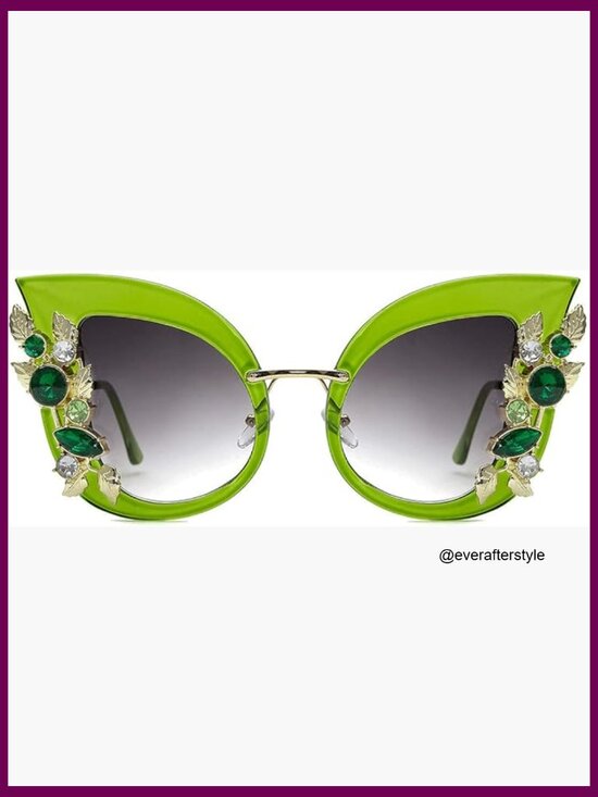 Butterfly Shaped Rhinestone Sunglasses, Oversized Metal Frame, UV Protection main image 4